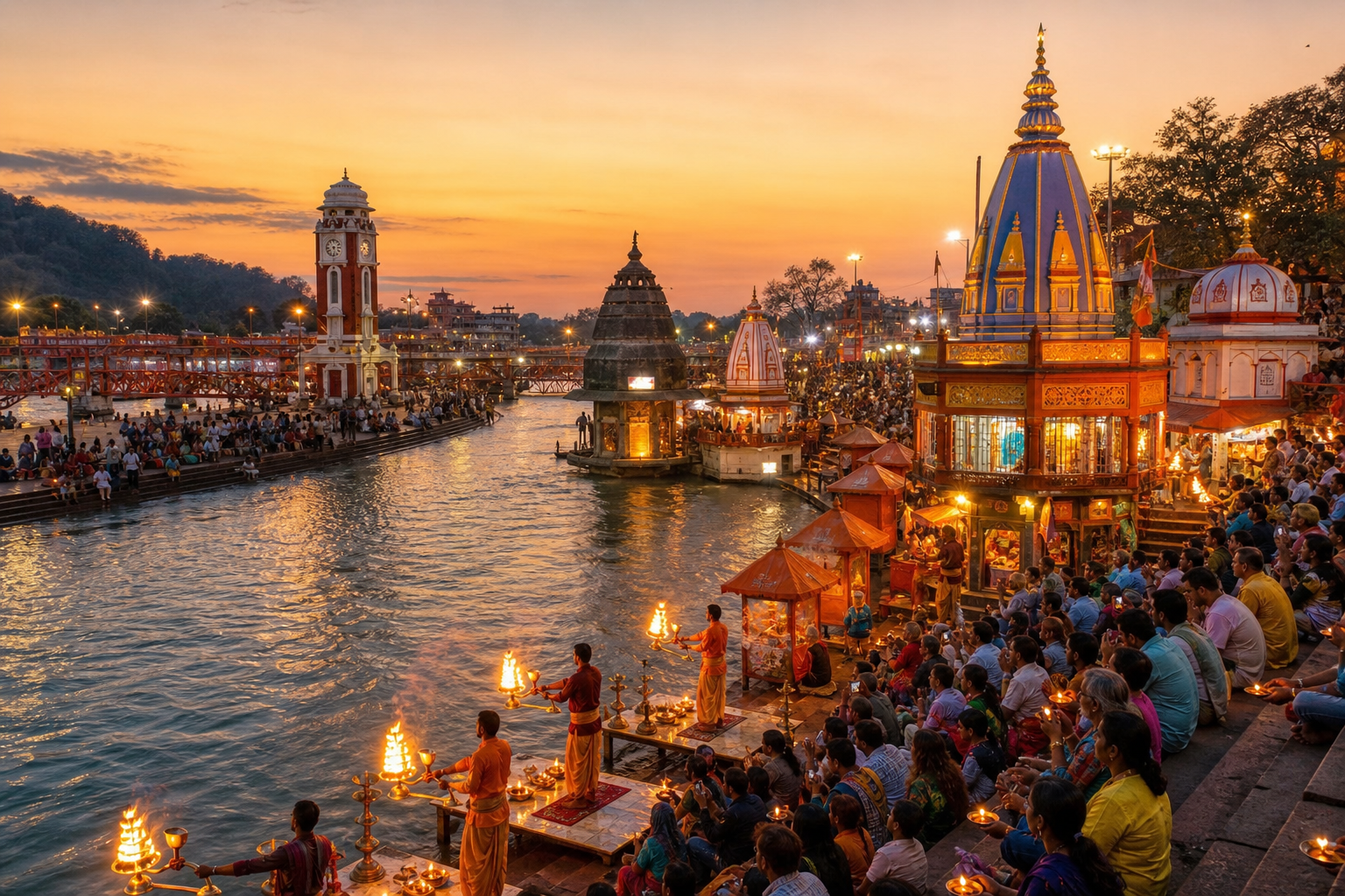 Haridwar Ganga ghat and temples