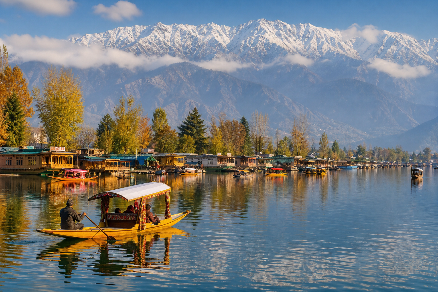 Kashmir Valley lake and mountains