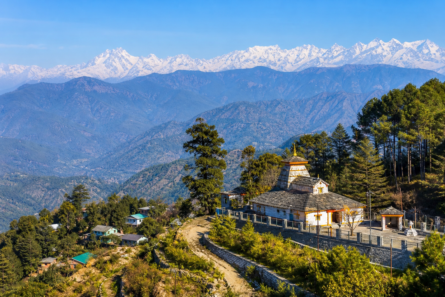 Mukteshwar Uttarakhand hills and temple
